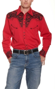 Scully Men's Red Legends Gunfighter Long Sleeve Western Shirt | Cavender's