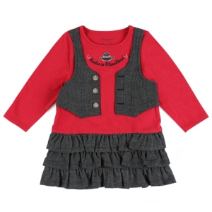 Wrangler All Around Baby Girls Red Knit with Black Chambray Vest ...
