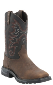 Tony Lama TLX Men's Work Walnut Buff with Black Top Composite Square Toe Work Boots