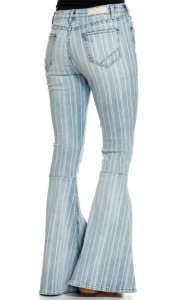 striped bell bottom jeans