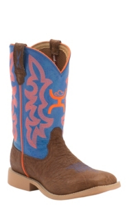 blue and orange cowboy boots