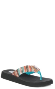 yellow box turquoise flip flops